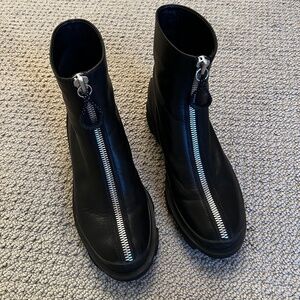 RAG & BONE BOOTS BLACK ZIPPER ZIP FRONT ANKLE 7.5 38